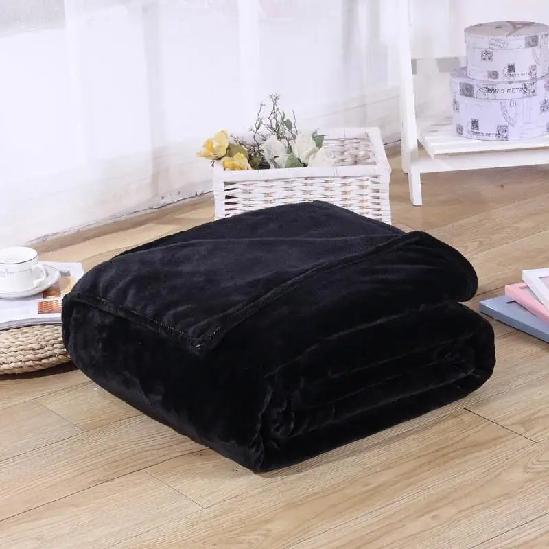 Black Coral Fleece Sofa Throw