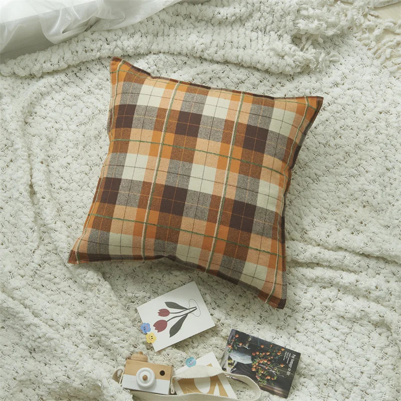 Autumn Plaid Cushion Cover