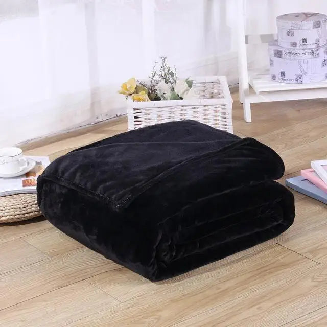 Black Coral Fleece Sofa Throw