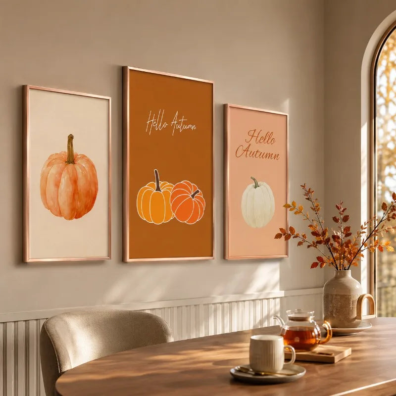 Hello Autumn Pumpkin Canvas Art