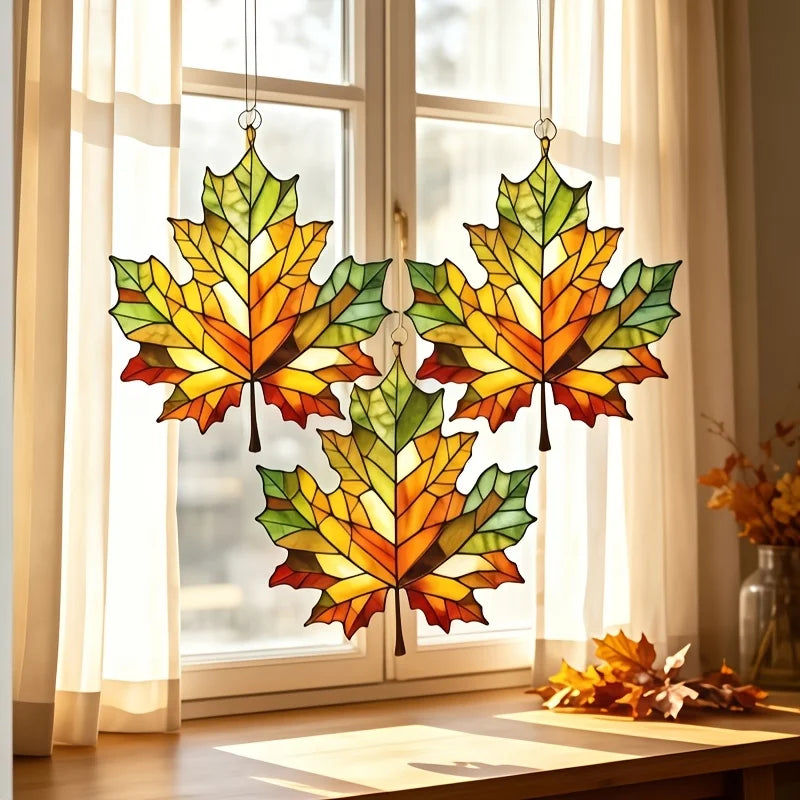 Maple Leaf Acrylic Window Decor Set