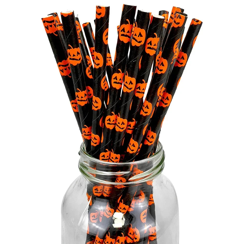 Biodegradable Halloween Paper Straws