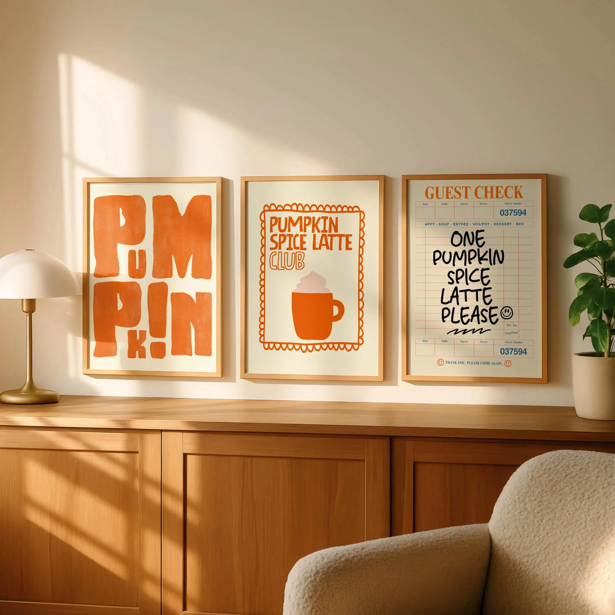 Pumpkin Spice Canvas Art Set of 3