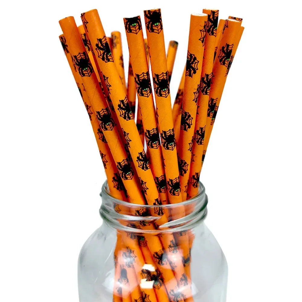 Biodegradable Halloween Paper Straws