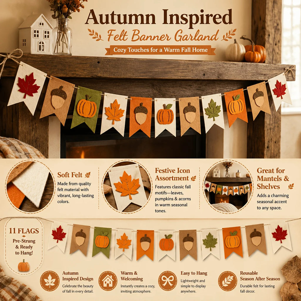 Felt Autumn Bunting Garland
