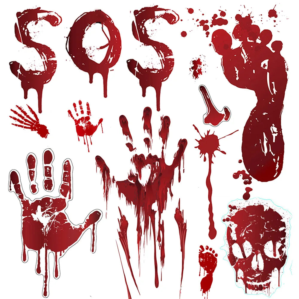 Bloody Handprint Window Clings