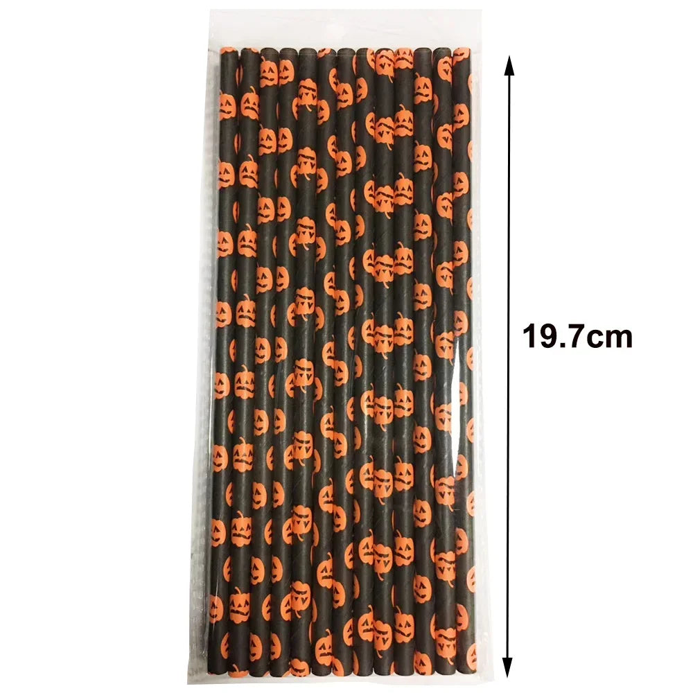 Biodegradable Halloween Paper Straws