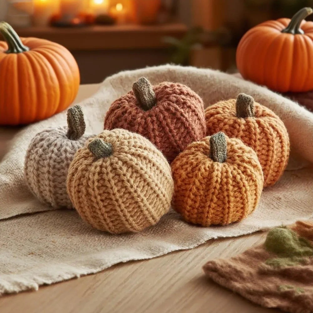 Handmade Pumpkin Ornament Set
