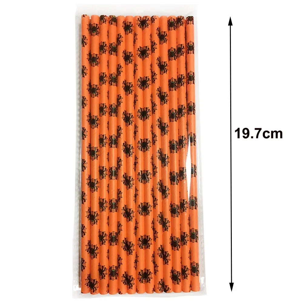Biodegradable Halloween Paper Straws