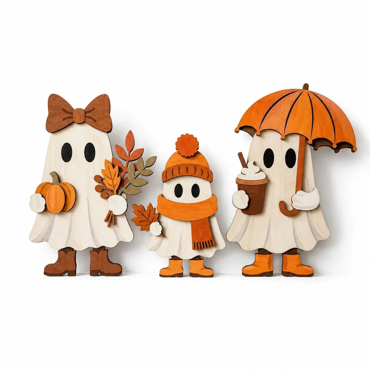 Wooden Autumn Standing Decor Set