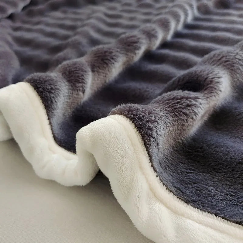 Faux Fur Cuddle Throw Blanket