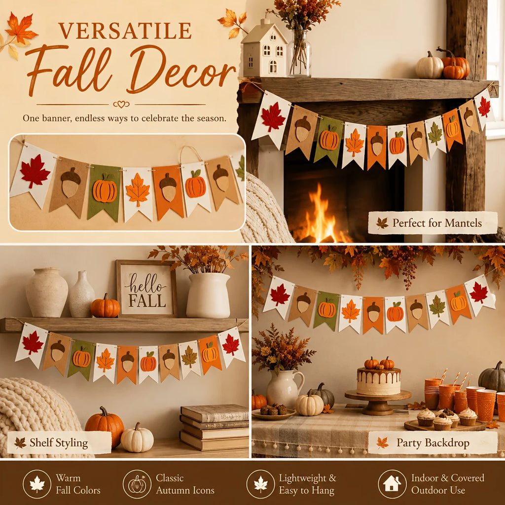 Felt Autumn Bunting Garland