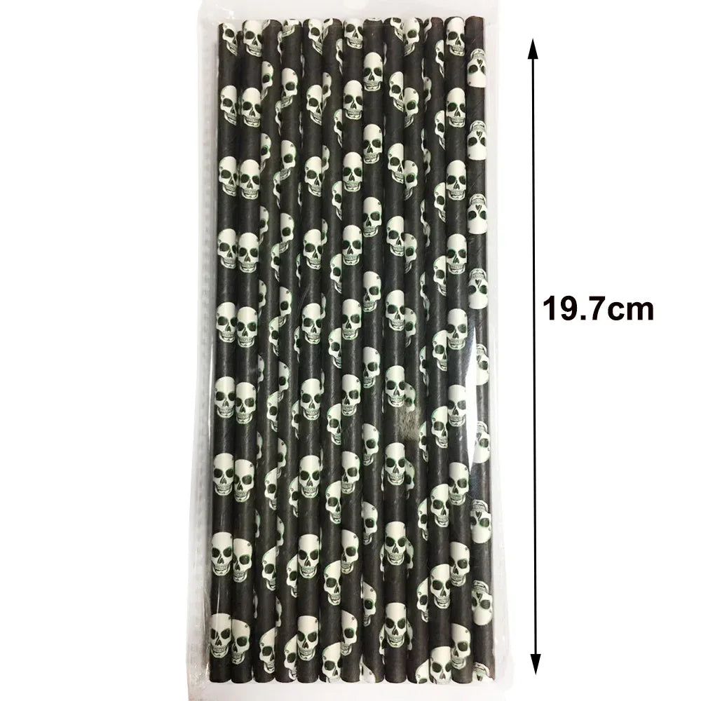 Biodegradable Halloween Paper Straws