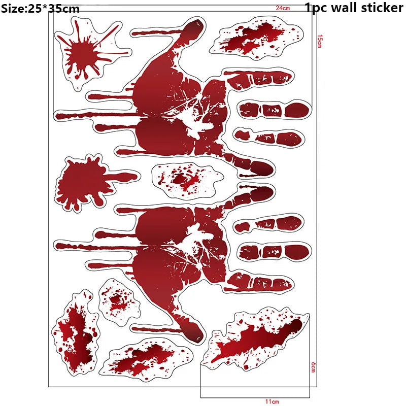 Bloody Handprint Window Clings