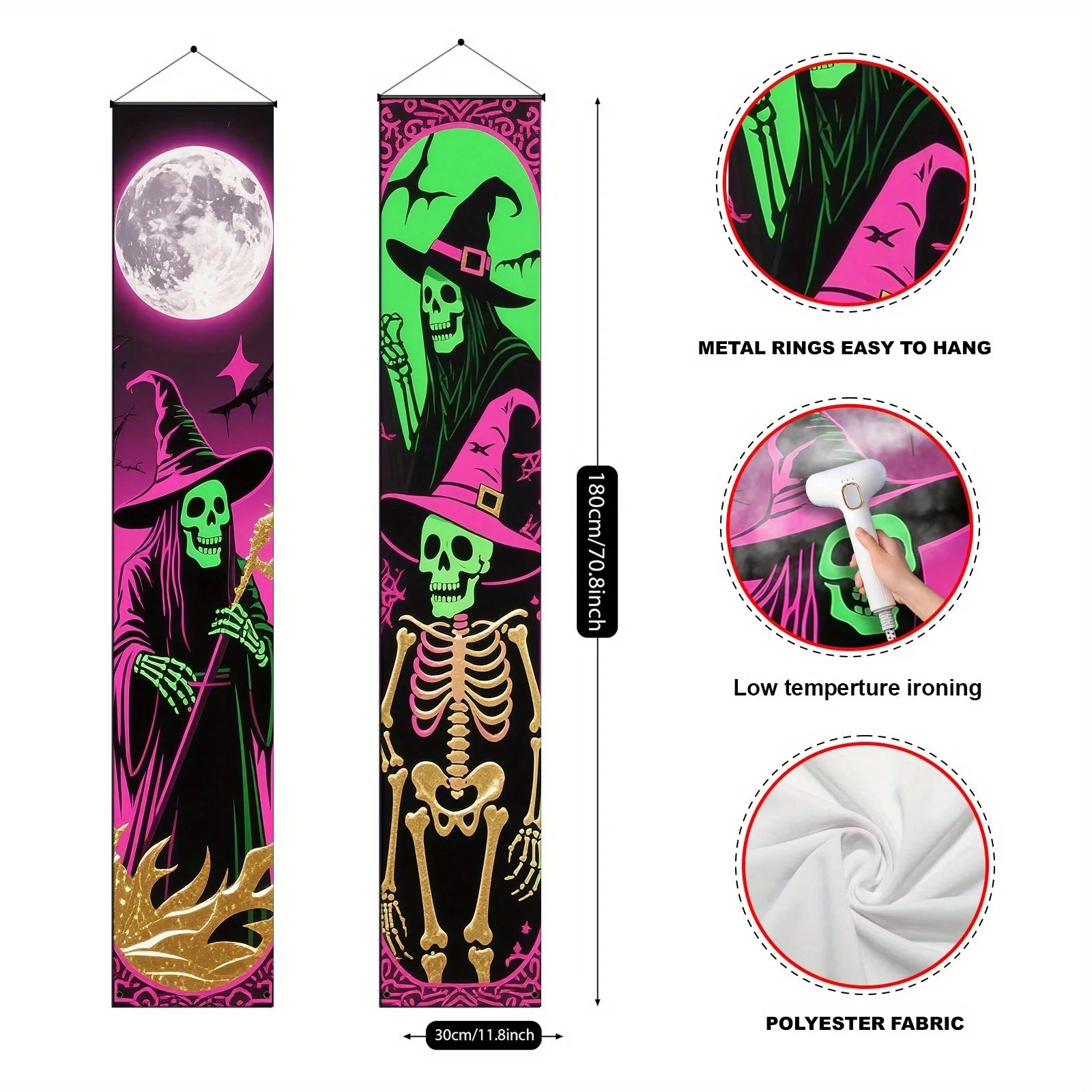 Skeleton & Witch Door Banner