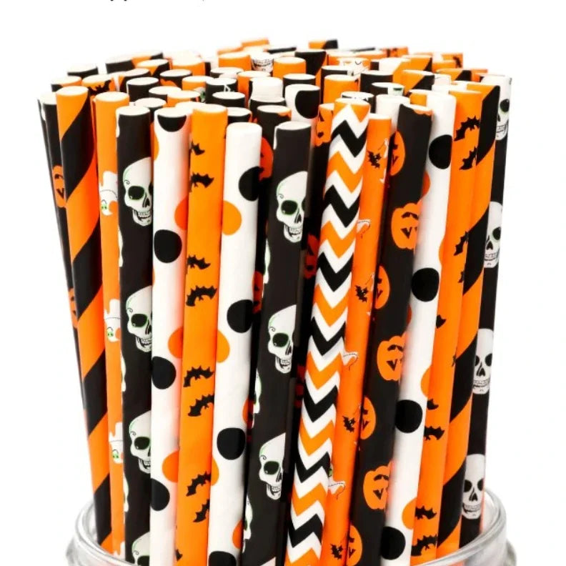 Biodegradable Halloween Paper Straws