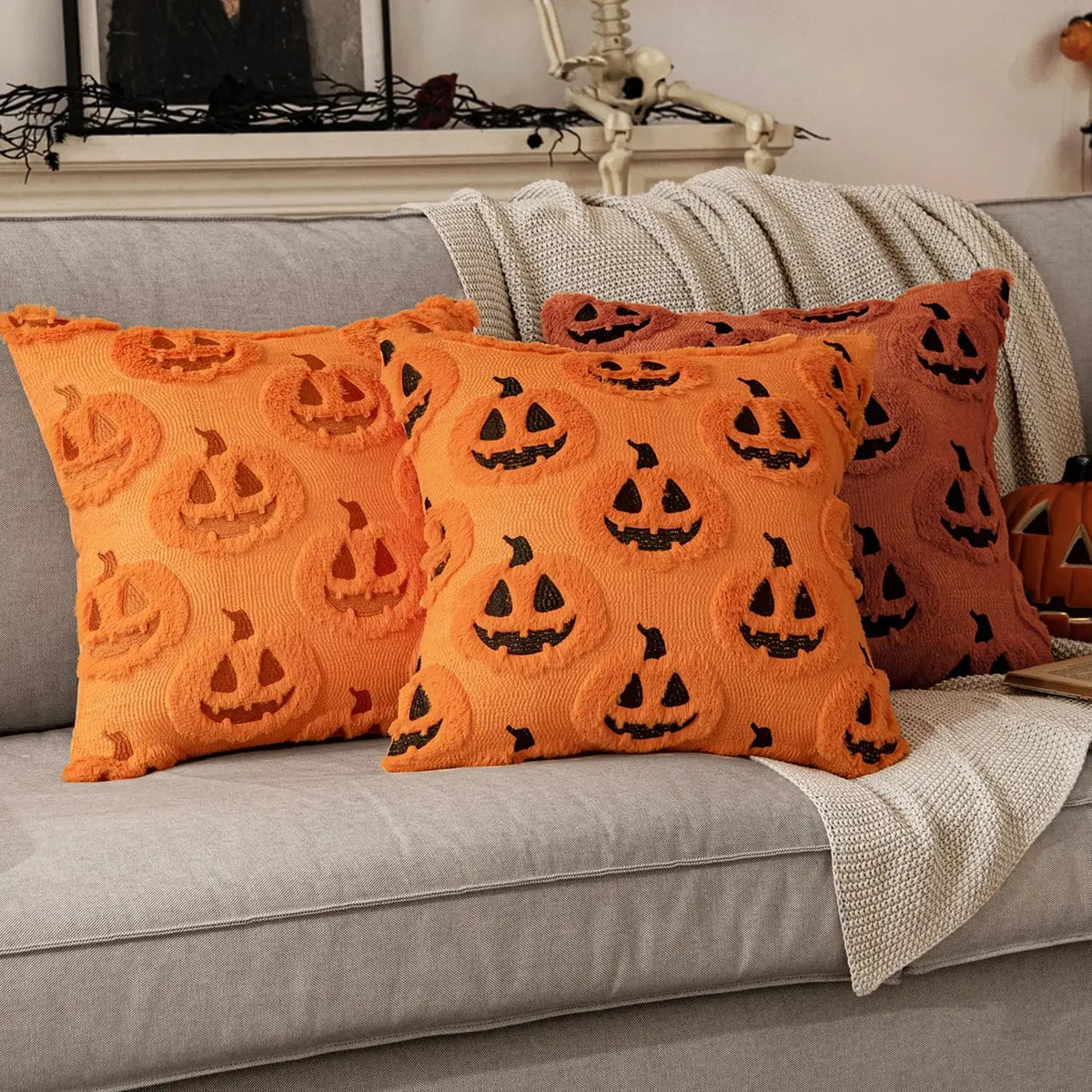 Plush Pumpkin Pillow Cover
