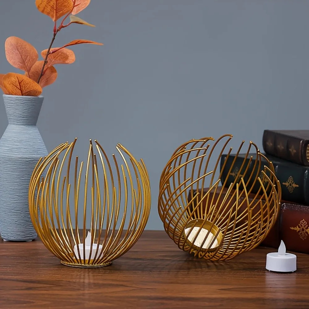 Metal Wire Candle Holder Set