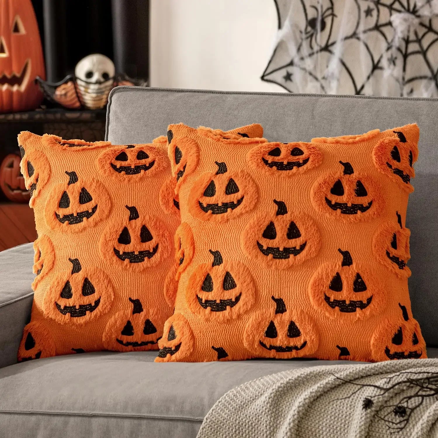 Plush Pumpkin Pillow Cover