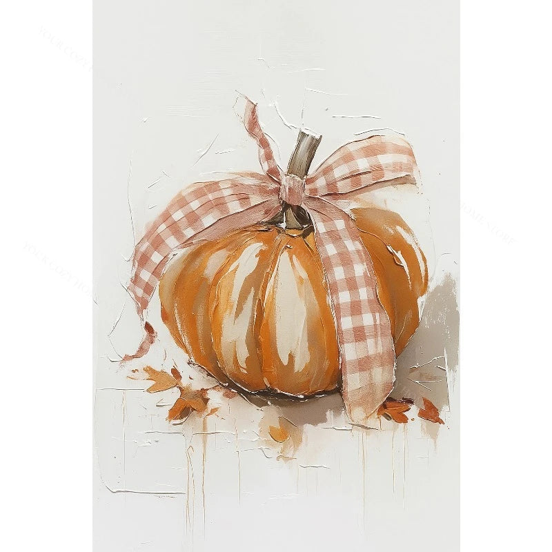 Hello Autumn Pumpkin Canvas Art