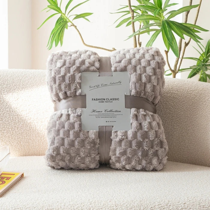 Yellow Plaid Milk Velvet Throw