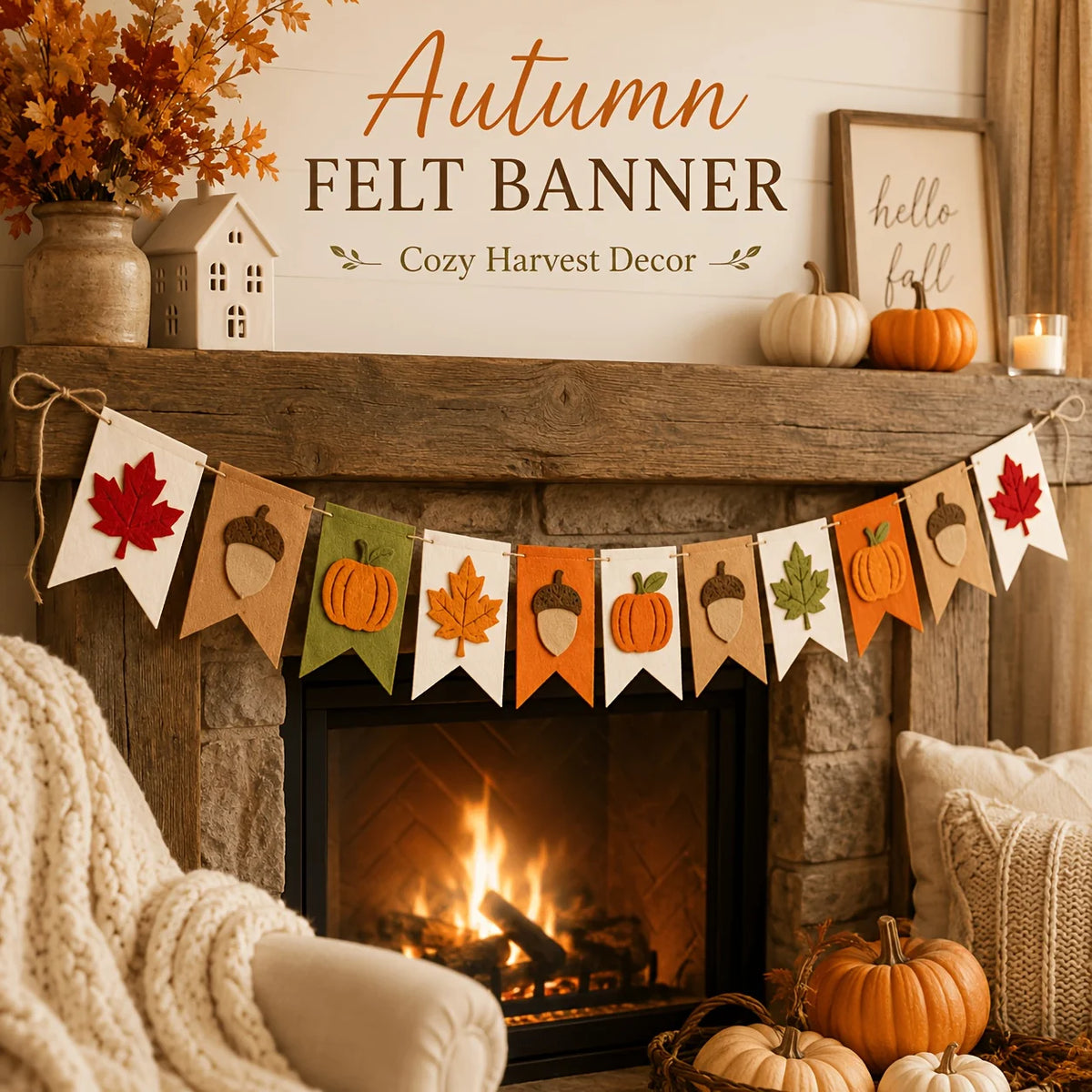 Felt Autumn Bunting Garland