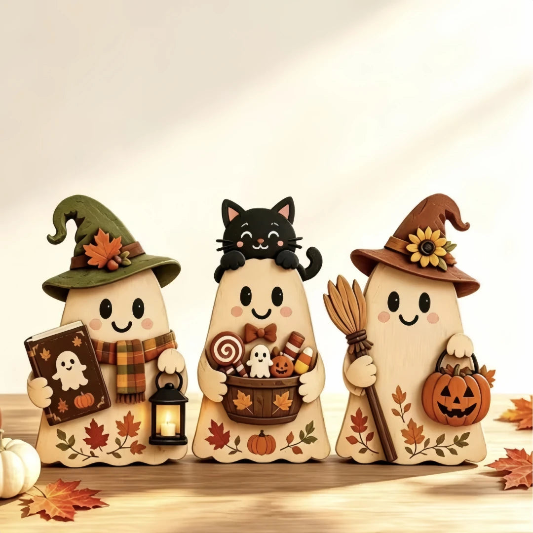 Wooden Autumn Standing Decor Set