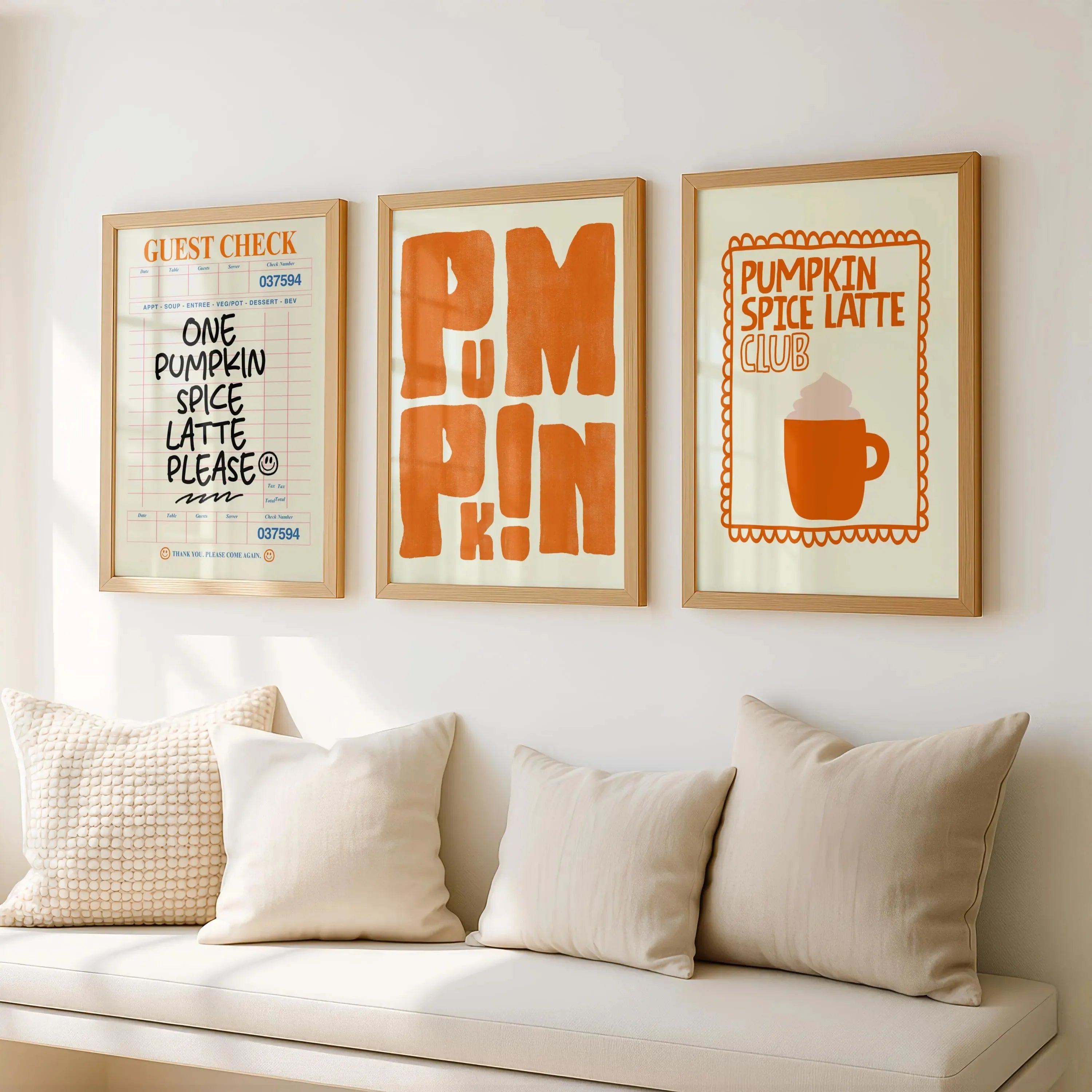 Pumpkin Spice Canvas Art Set of 3