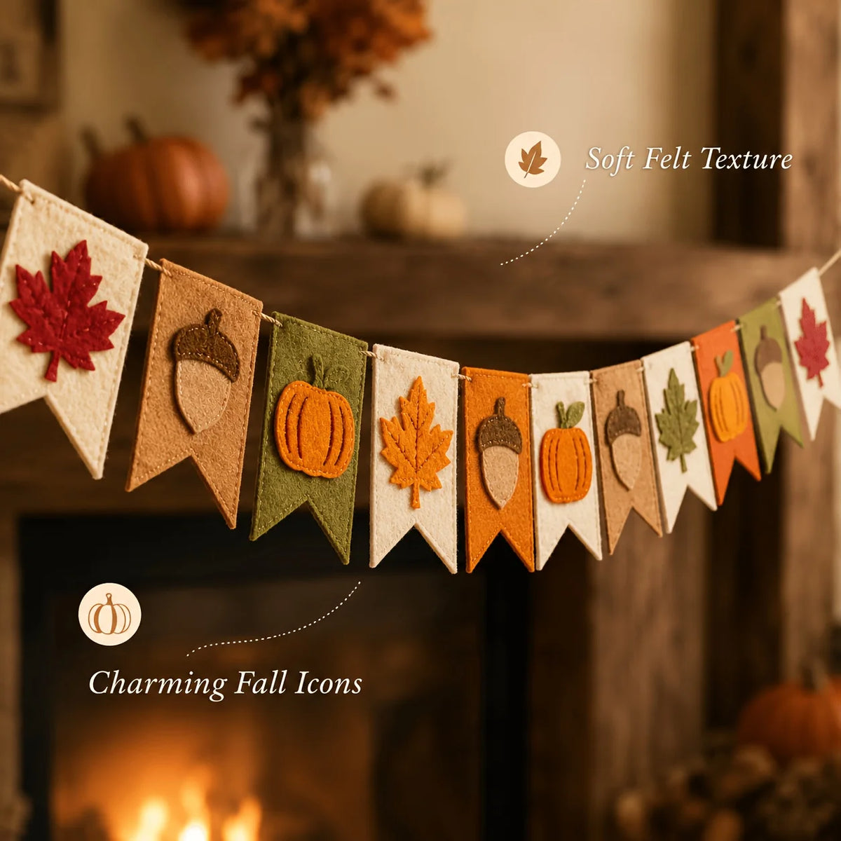 Felt Autumn Bunting Garland