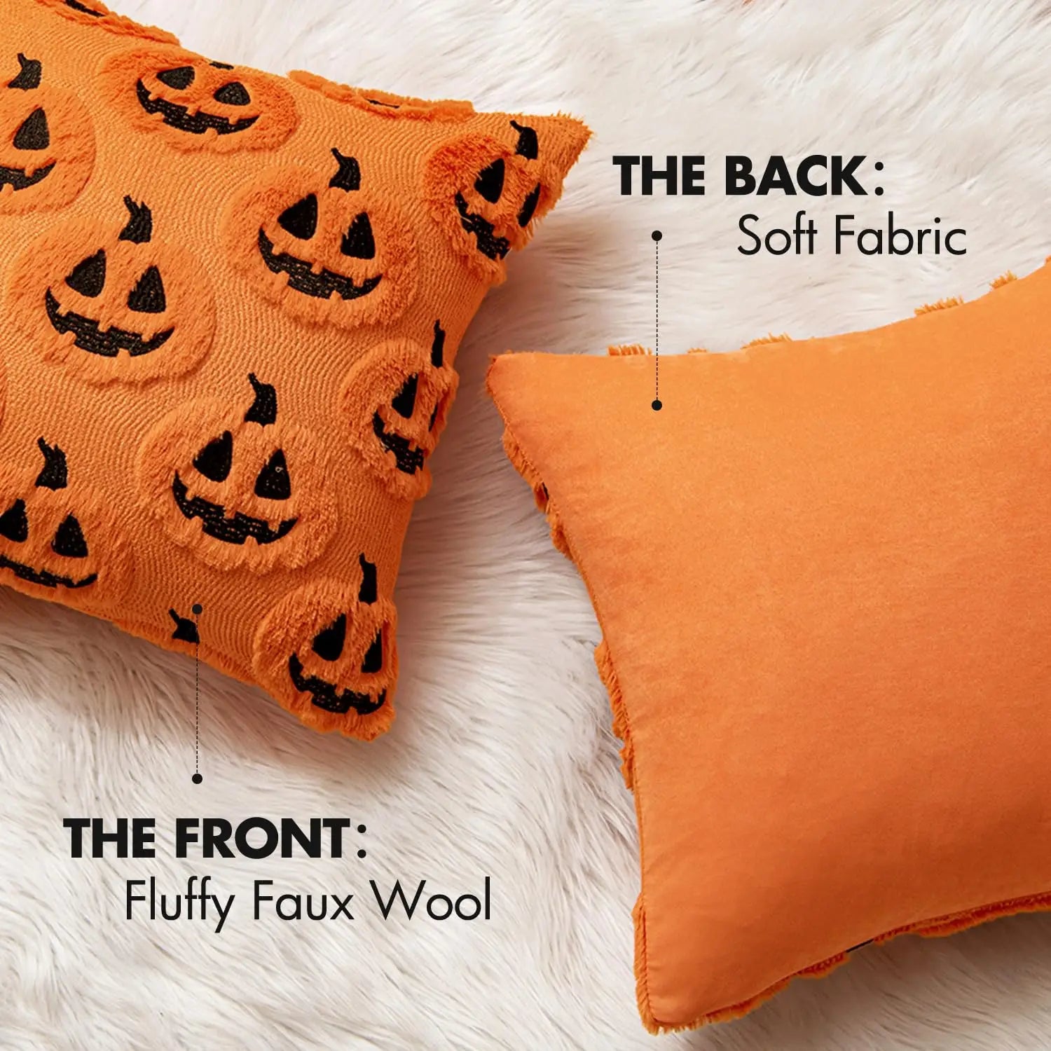 Plush Pumpkin Pillow Cover