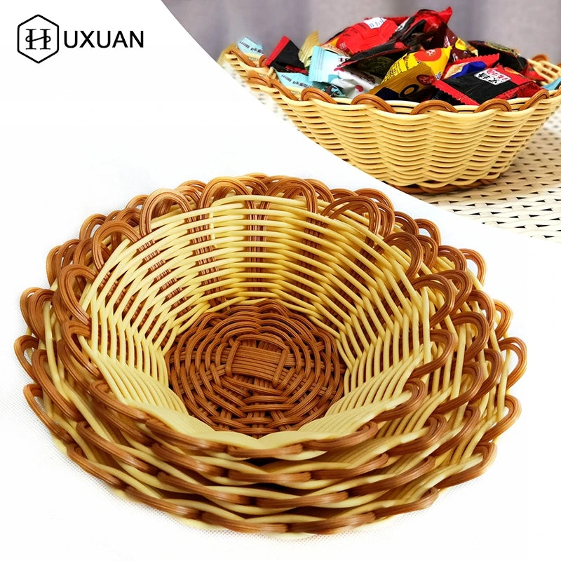Round Rattan Storage Basket