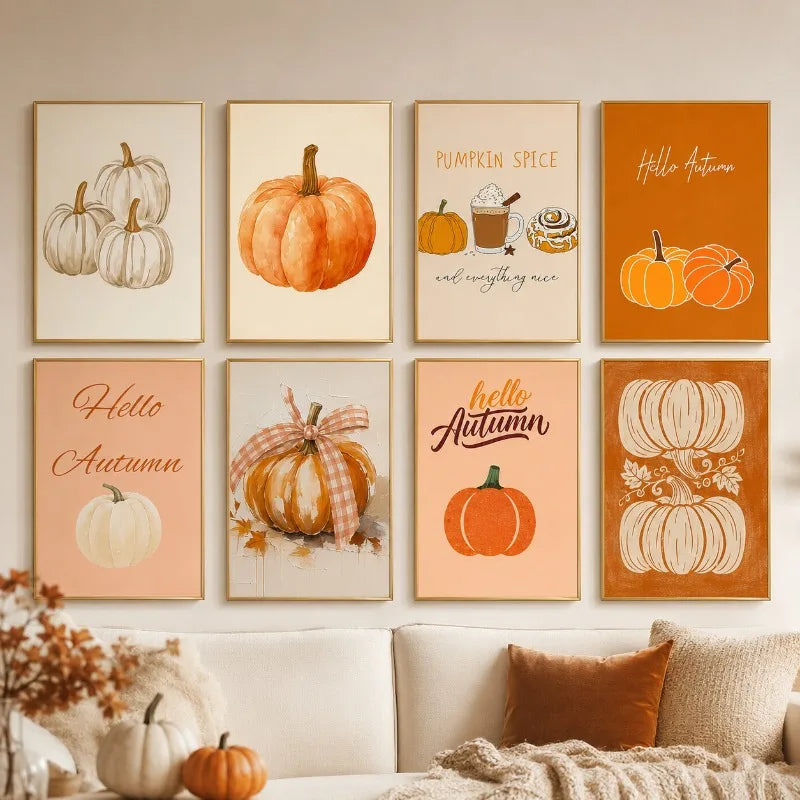 Hello Autumn Pumpkin Canvas Art
