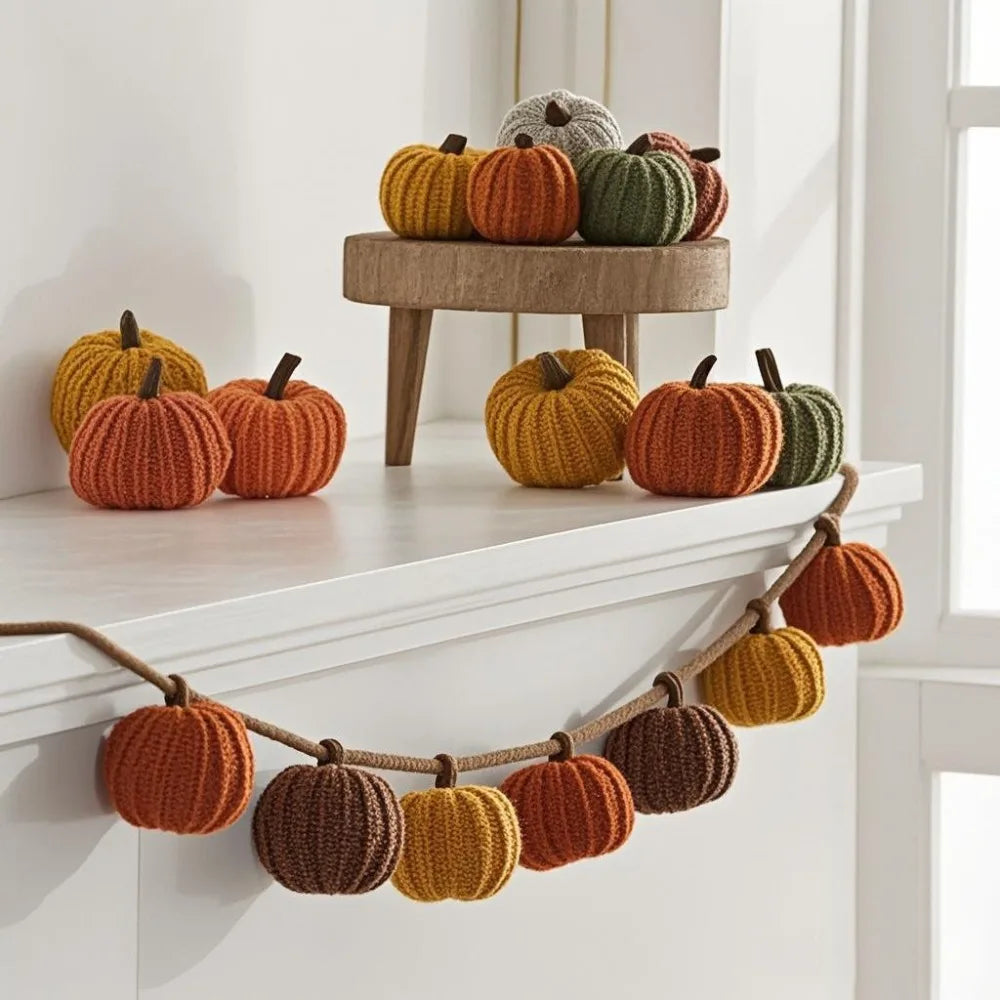 Handmade Pumpkin Ornament Set