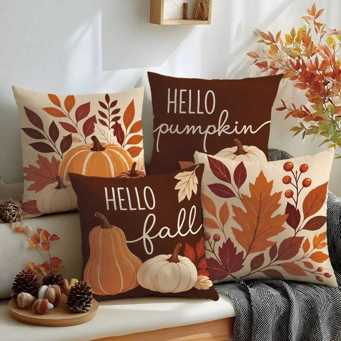 Autumn Pumpkin Pillow Cover 45x45cm