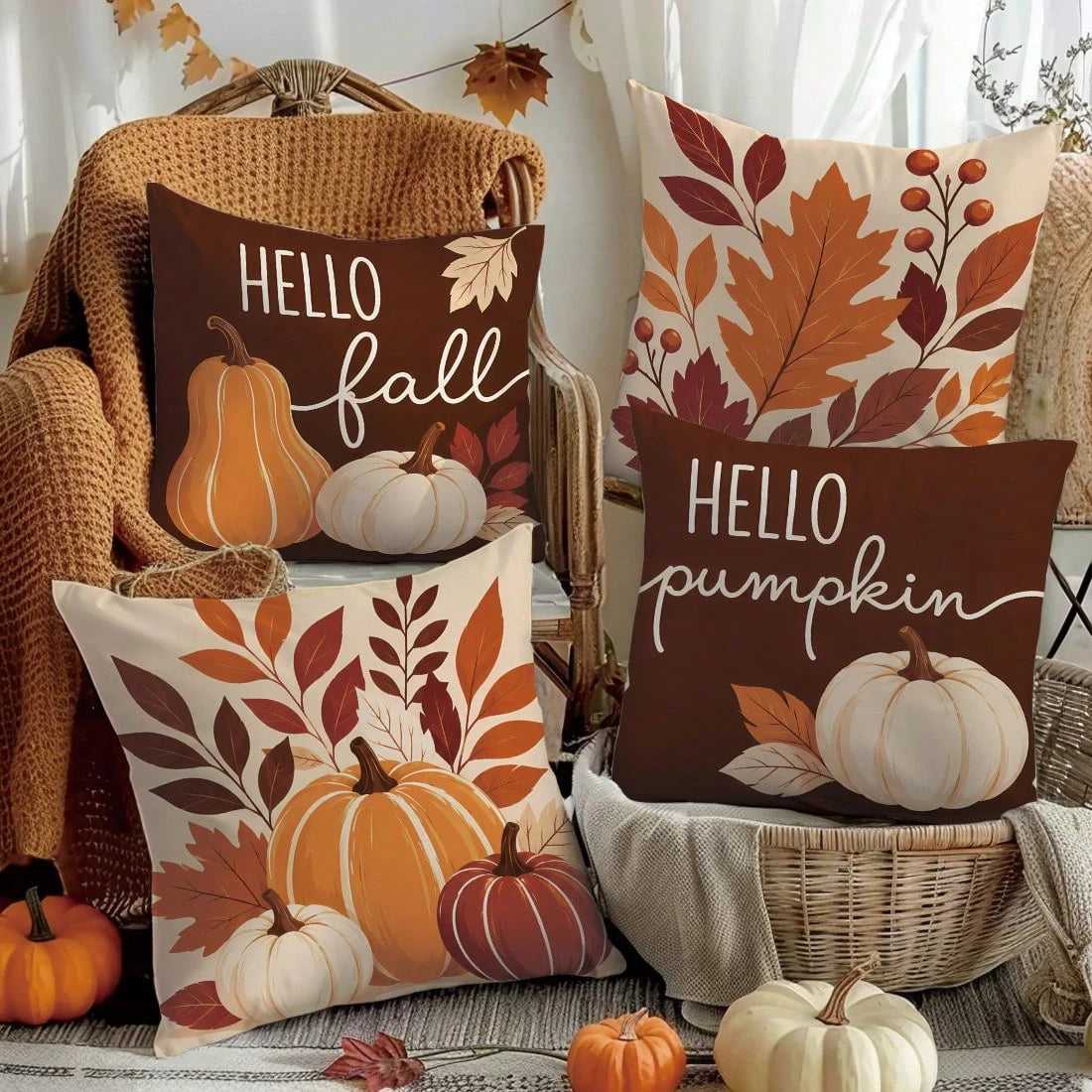 Autumn Pumpkin Pillow Cover 45x45cm