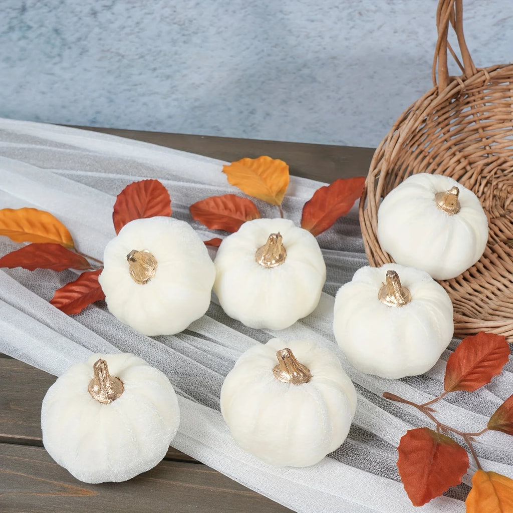 White Paintable Pumpkin Set of 6