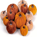 Velvet Pumpkin Decoration Set of 12