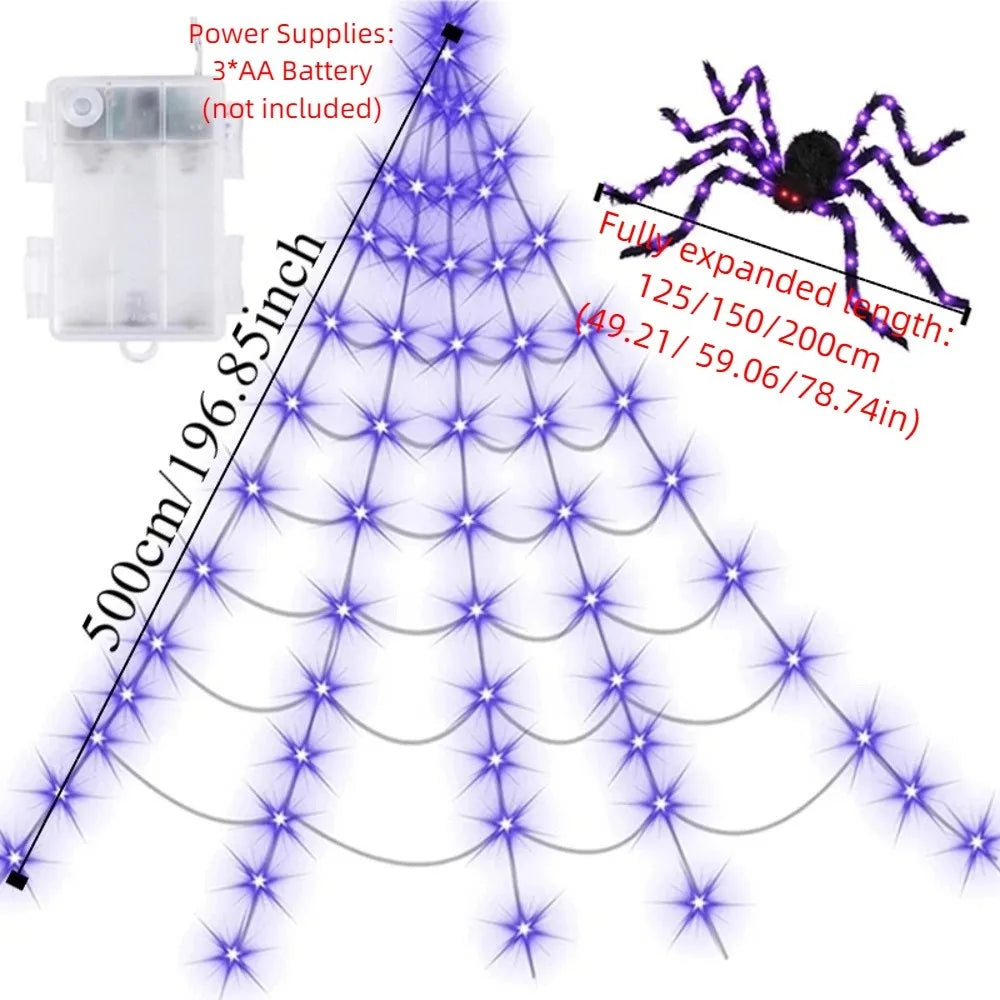 Spider Web Halloween LED Lights