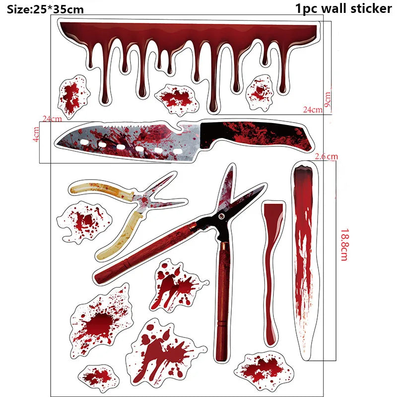 Bloody Handprint Window Clings
