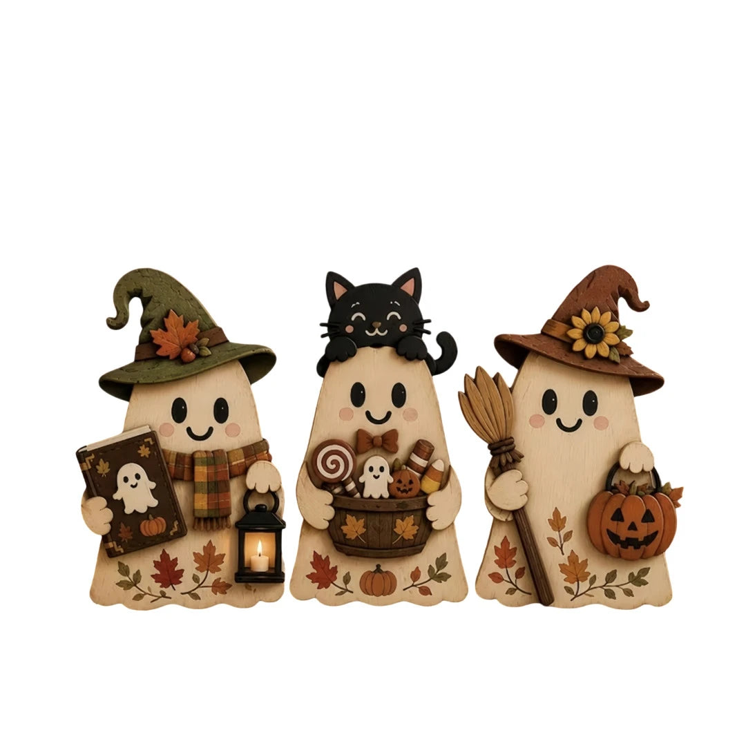 Wooden Autumn Standing Decor Set