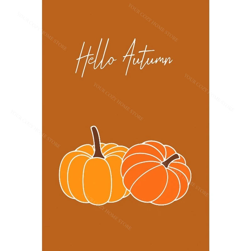 Hello Autumn Pumpkin Canvas Art