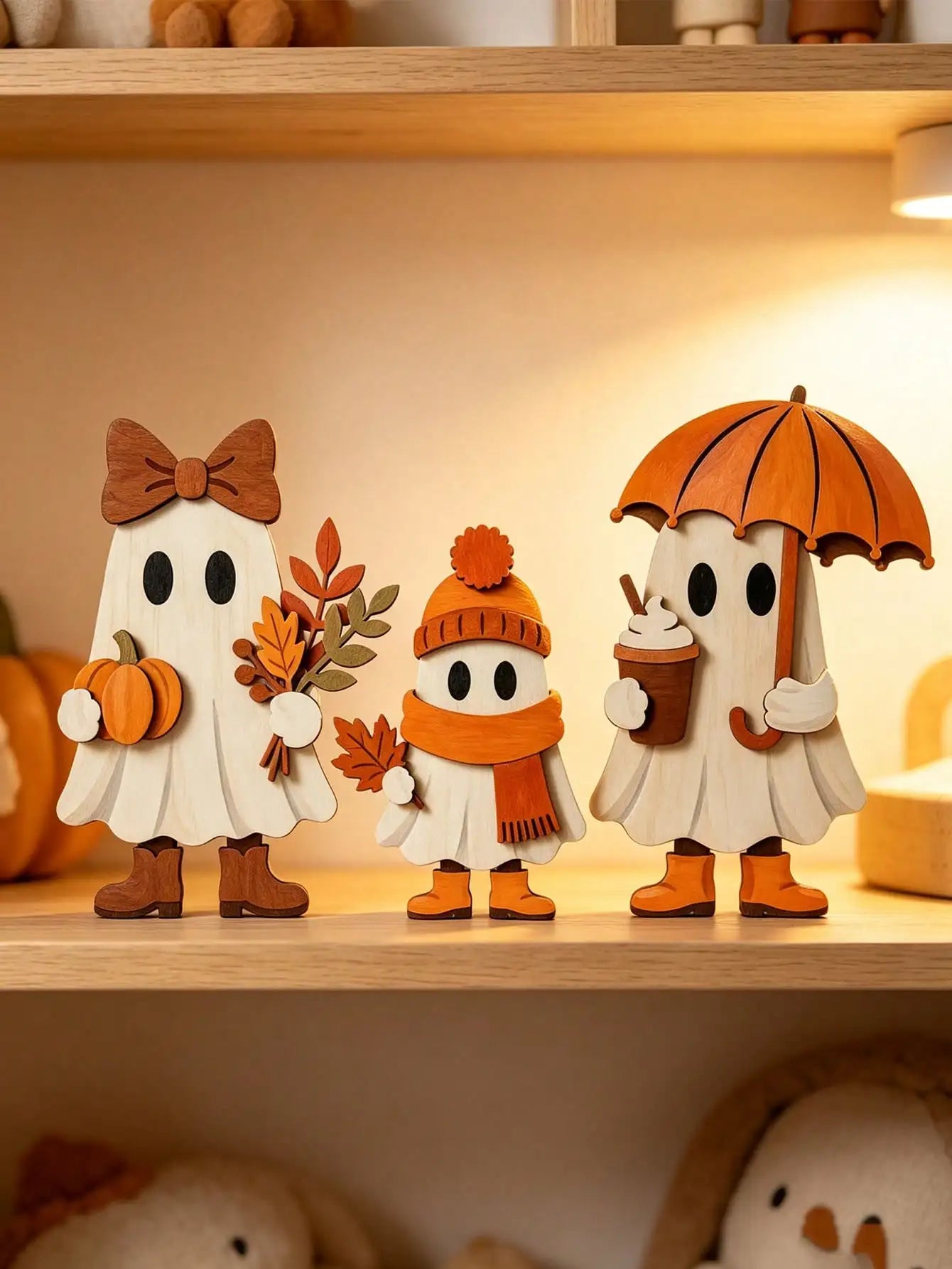 Wooden Autumn Standing Decor Set