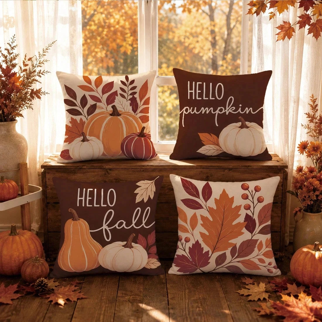 Autumn Pumpkin Pillow Cover 45x45cm