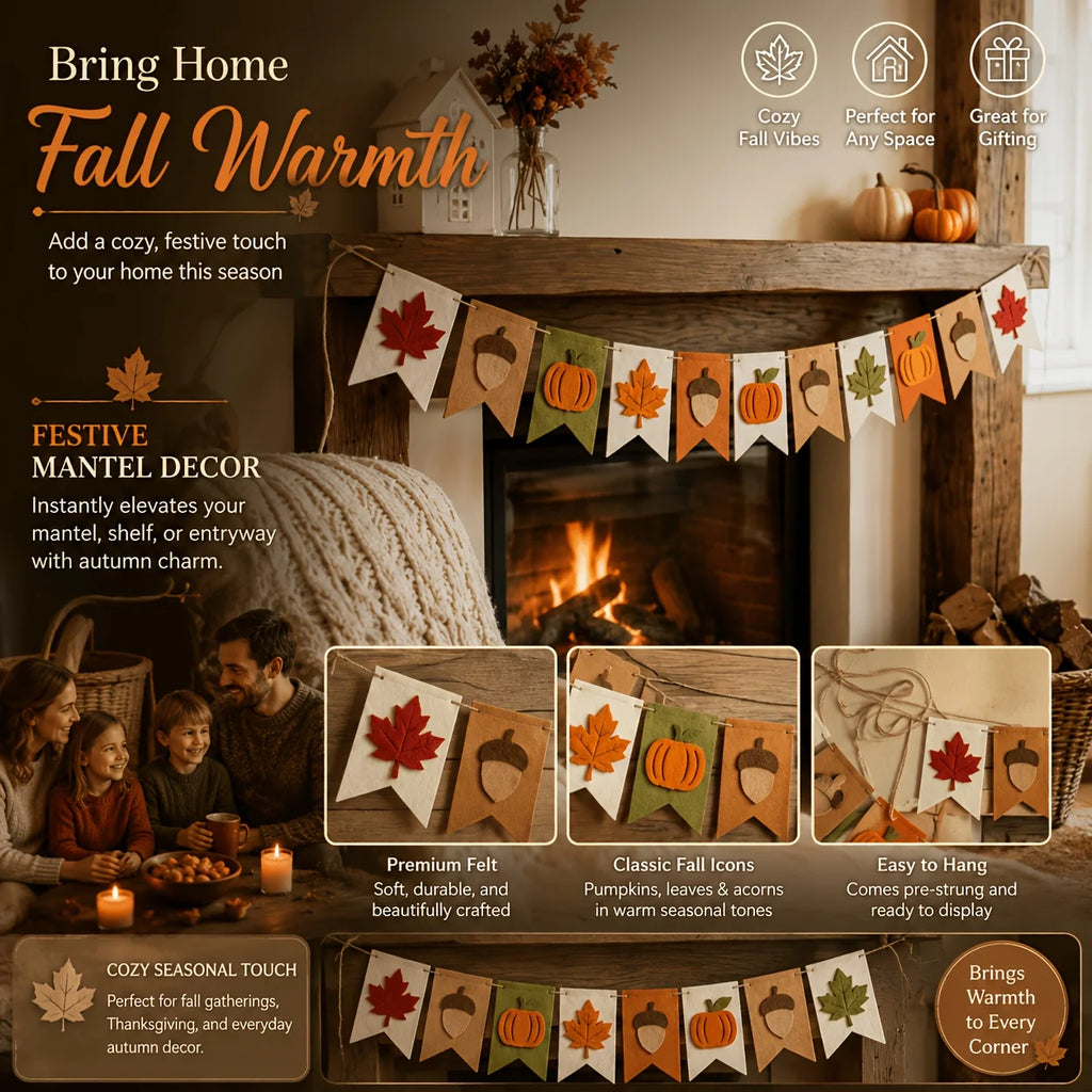 Felt Autumn Bunting Garland