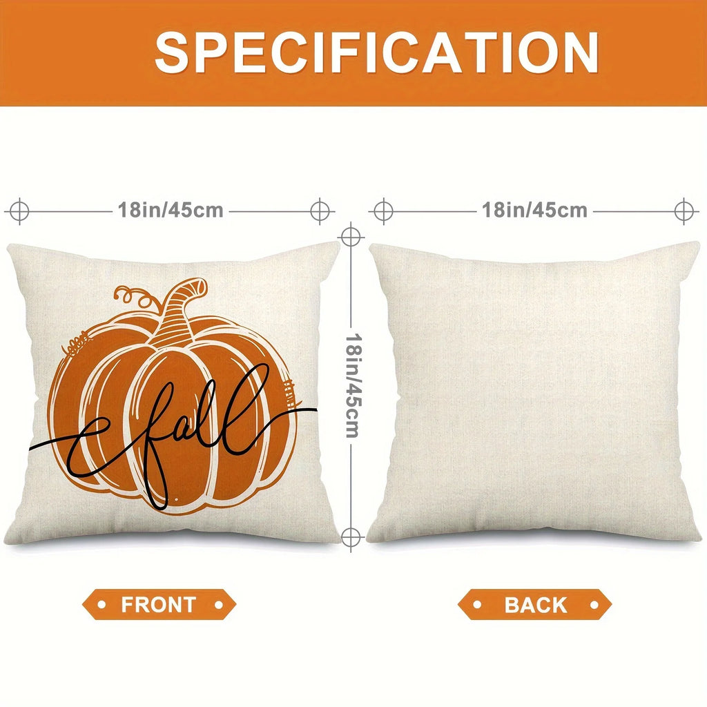 Vintage Pumpkin Pillow Cover Set of 4