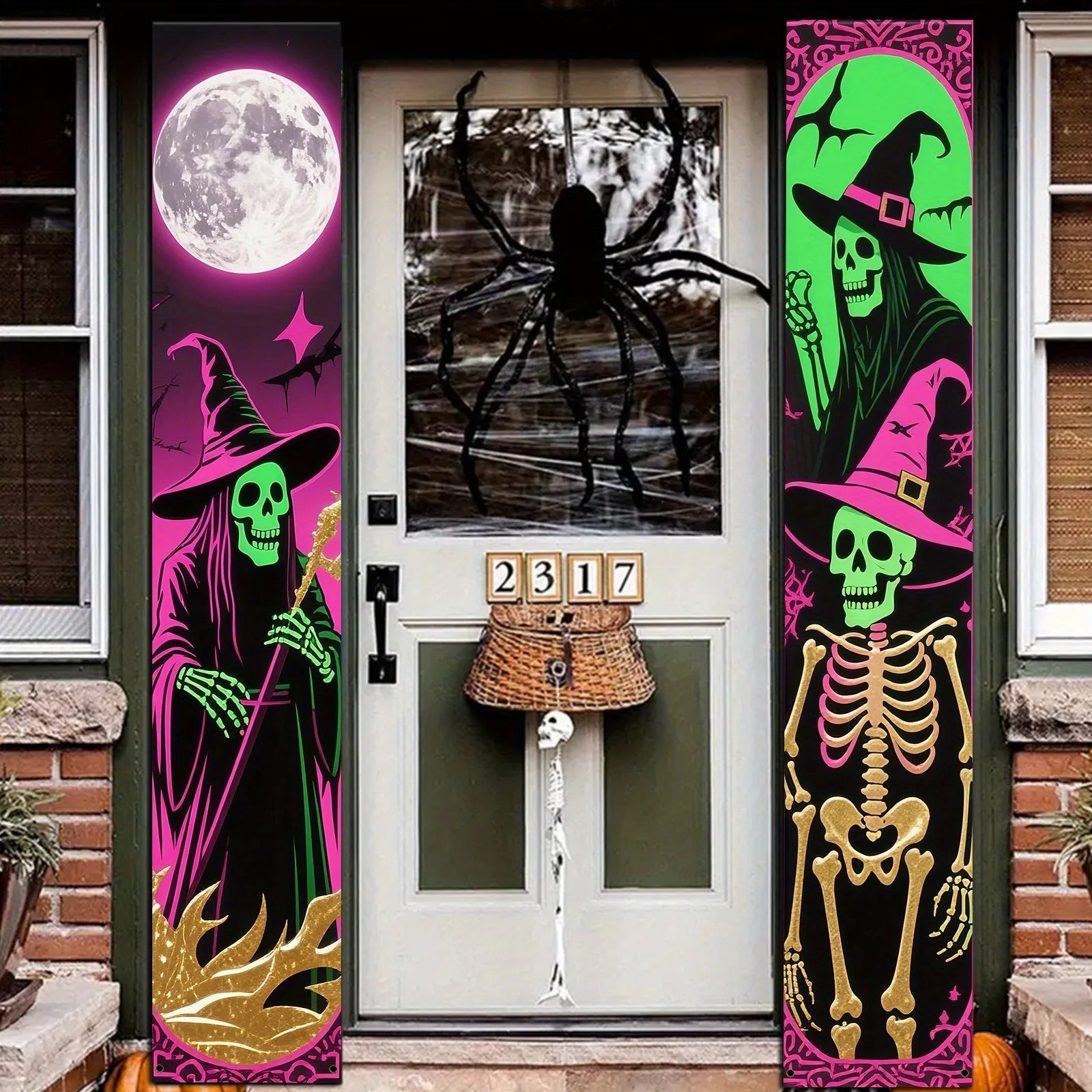 Skeleton & Witch Door Banner