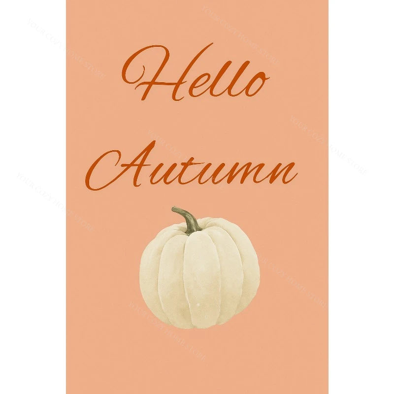 Hello Autumn Pumpkin Canvas Art