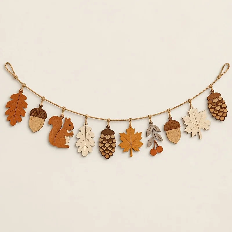 Wooden Autumn Garland