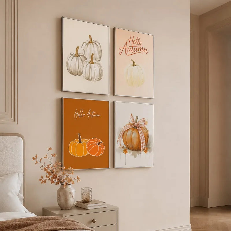 Hello Autumn Pumpkin Canvas Art
