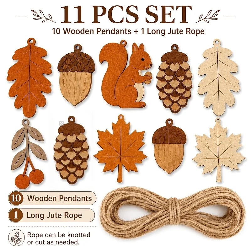 Wooden Autumn Garland